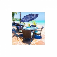 Umbrela de plaja cu diametru de 1.9 m, albastru, Vivo 19651